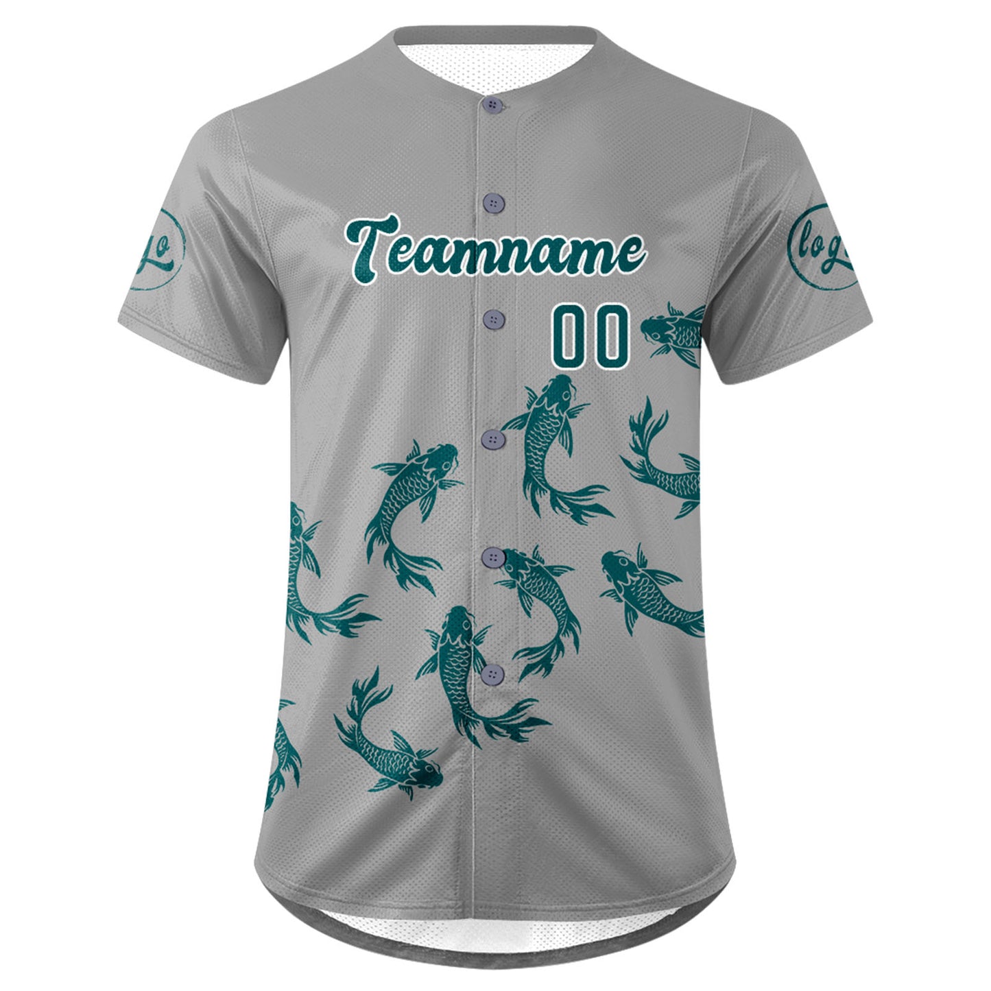 Custom Gray Turquoise Baseball Jersey Personalized Gradient Team Uniforms Shirt with Name Number