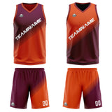 Custom Purple Orange Reversible Basketball Suit for Adults and Kids Personalized Jersey