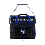 Custom Black Dark Blue Double Layer Insulated Cooler Bag - 600D Oxford Waterproof Picnic Tote for Camping, Hiking & BBQ - Large Capacity Thermal Lunch Bag