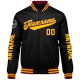 Custom Crimson Black Yellow Varsity Jackets for Men Women Youth Personalized Letterman Jackets