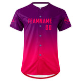 Custom Purple Fuchsia Baseball Jersey Personalized Gradient Team Uniforms Shirt with Name Number