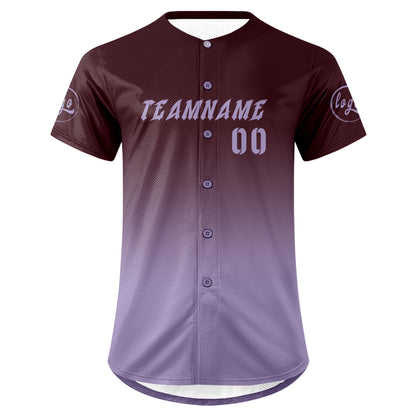 Custom Brown Purple Baseball Jersey Personalized Gradient Team Uniforms Shirt with Name Number