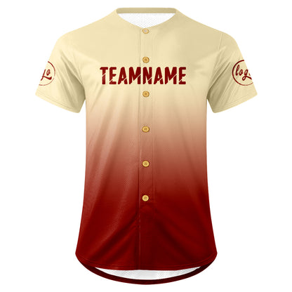 Custom White Red Baseball Jersey Personalized Gradient Team Uniforms Shirt with Name Number