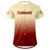 Custom White Red Baseball Jersey Personalized Gradient Team Uniforms Shirt with Name Number