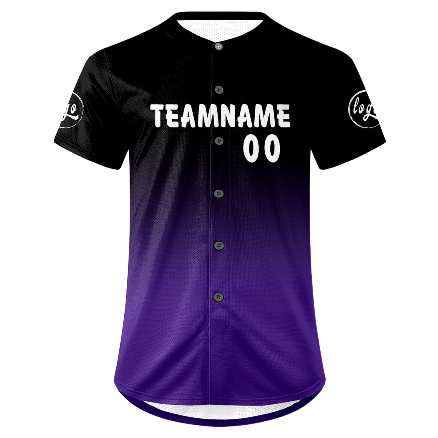 Custom Black Purple Baseball Jersey Personalized Gradient Team Uniforms Shirt with Name Number