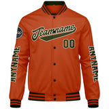 Custom Olive Green Orange Varsity Jackets for Men Women Youth Personalized Letterman Jackets