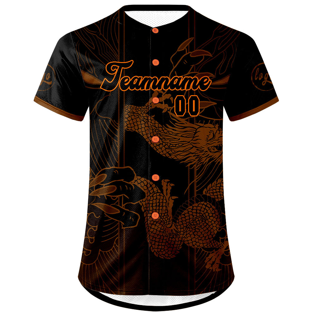 Custom Brown Black Baseball Jersey Personalized Gradient Team Uniforms Shirt with Name Number