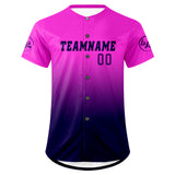 Custom Purple Navy Blue Baseball Jersey Personalized Gradient Team Uniforms Shirt with Name Number