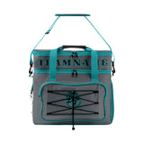 Custom Gray Cyan Double Layer Insulated Cooler Bag - 600D Oxford Waterproof Picnic Tote for Camping, Hiking & BBQ - Large Capacity Thermal Lunch Bag