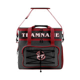Custom Gray Red Double Layer Insulated Cooler Bag - 600D Oxford Waterproof Picnic Tote for Camping, Hiking & BBQ - Large Capacity Thermal Lunch Bag