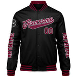 Custom Crimson Black Varsity Jackets for Men Women Youth Personalized Letterman Jackets