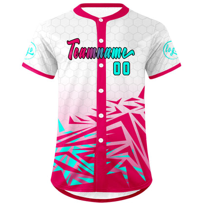 Custom Pink Cyan Baseball Jersey Personalized Gradient Team Uniforms Shirt with Name Number