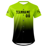 Custom Bright Cyan Black Baseball Jersey Personalized Gradient Team Uniforms Shirt with Name Number