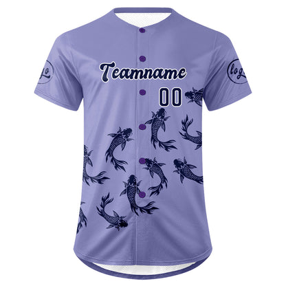 Custom Light Purple Dark Purple Baseball Jersey Personalized Gradient Team Uniforms Shirt with Name Number