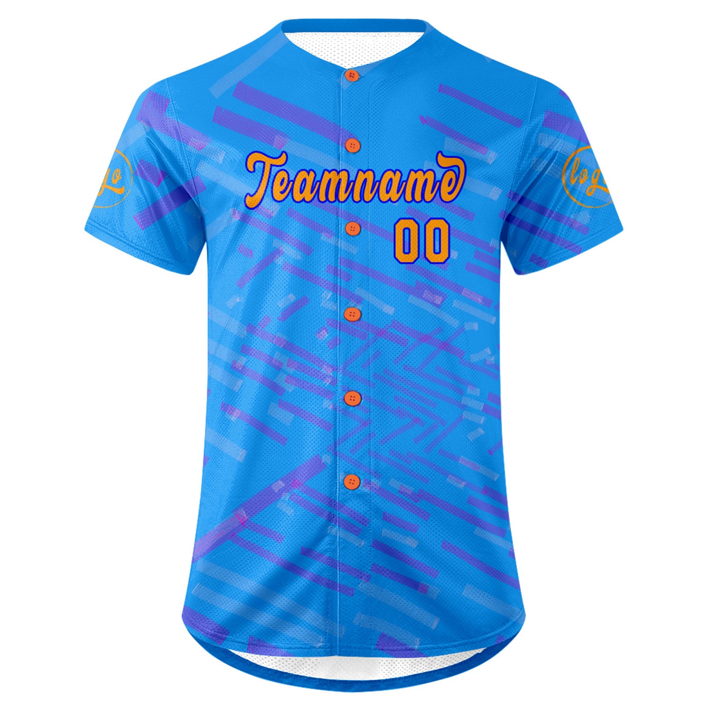 Custom Blue Purple Baseball Jersey Personalized Gradient Team Uniforms Shirt with Name Number