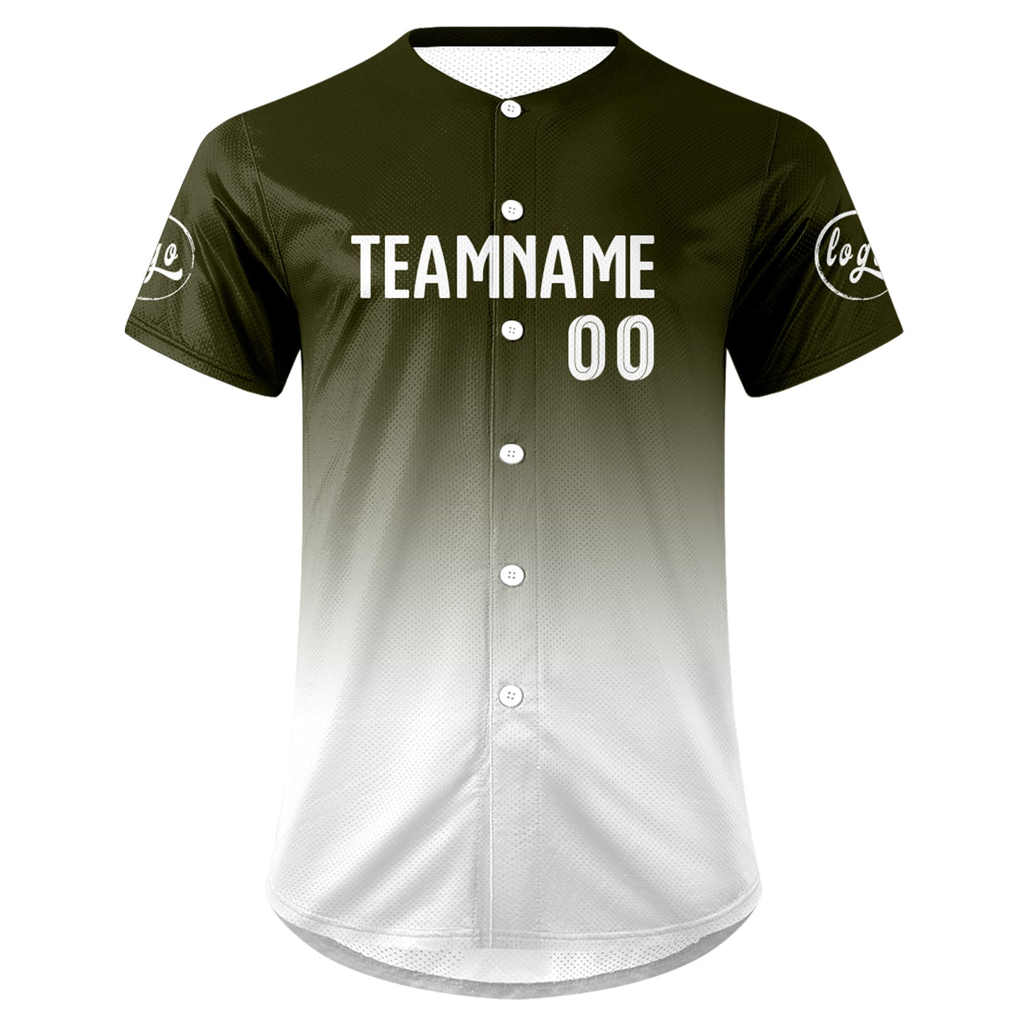Custom Green White Baseball Jersey Personalized Gradient Team Uniforms Shirt with Name Number