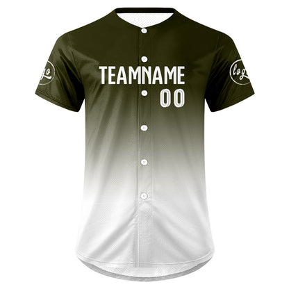 Custom Green White Baseball Jersey Personalized Gradient Team Uniforms Shirt with Name Number