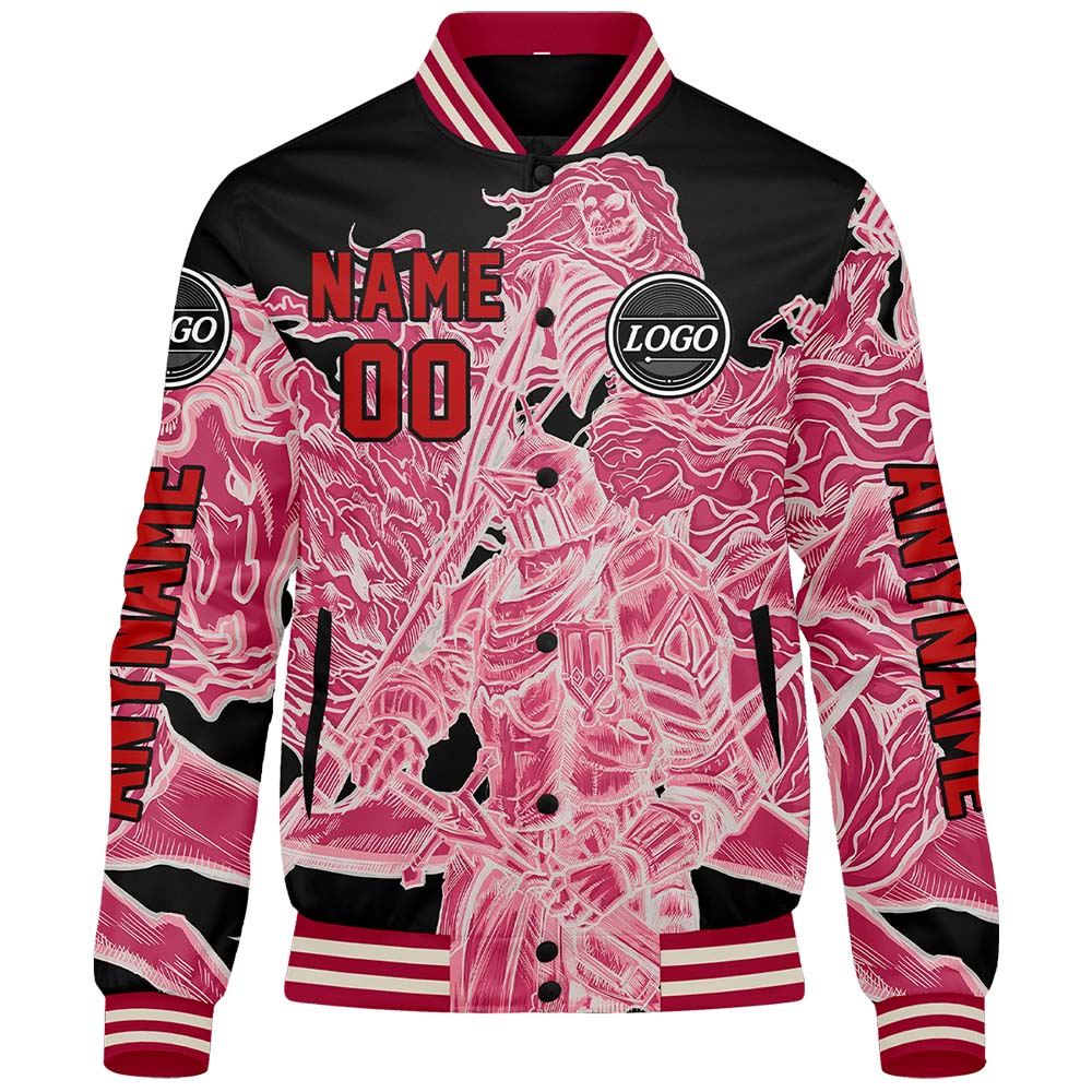 Custom Pink Varsity Jackets for Men Women Youth Personalized Letterman Jackets