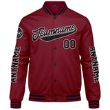 Custom Crimson Black Varsity Jackets for Men Women Youth Personalized Letterman Jackets