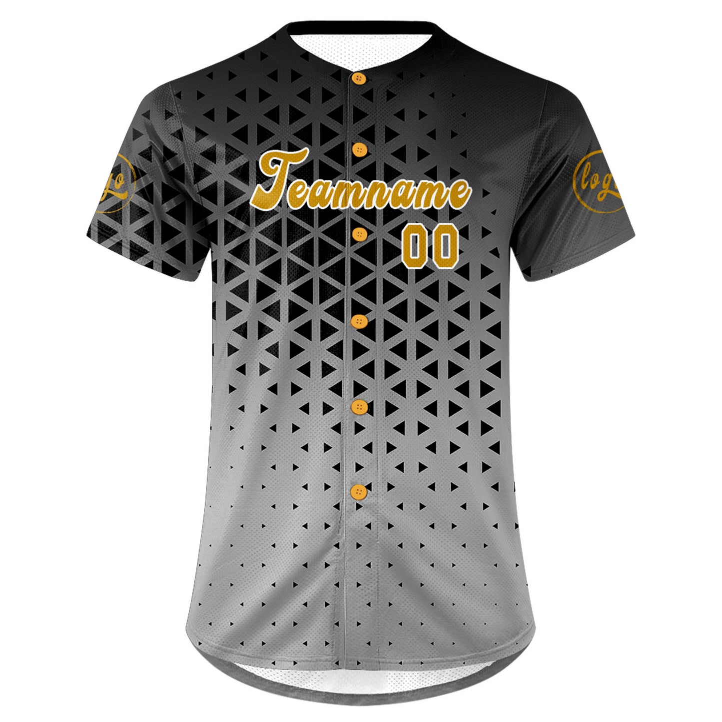 Custom Black Old Gold Baseball Jersey Personalized Gradient Team Uniforms Shirt with Name Number