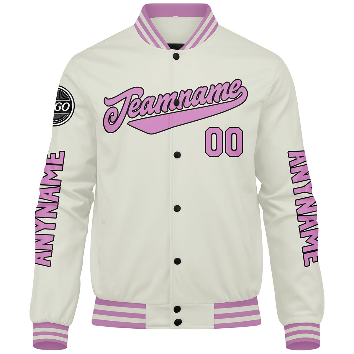 Custom Cream Pink Varsity Jackets for Men Women Youth Personalized Letterman Jackets