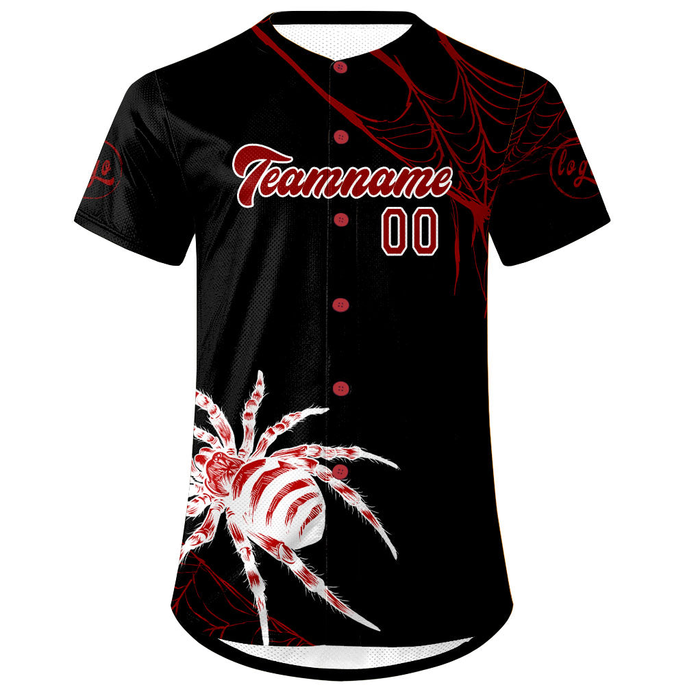 Custom Black Red Baseball Jersey Personalized Gradient Team Uniforms Shirt with Name Number