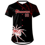 Custom Black Red Baseball Jersey Personalized Gradient Team Uniforms Shirt with Name Number