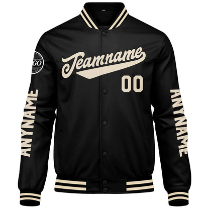 Custom Black Cream Varsity Jackets for Men Women Youth Personalized Letterman Jackets