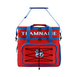 Portable Double Layer Cooler Bag - Waterproof Insulated Picnic Tote for Camping & Family Outings Red Blue