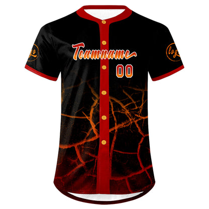 Custom Black Red Baseball Jersey Personalized Gradient Team Uniforms Shirt with Name Number