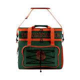 Custom Dark Green Orange Double Layer Insulated Cooler Bag - 600D Oxford Waterproof Picnic Tote for Camping, Hiking & BBQ - Large Capacity Thermal Lunch Bag