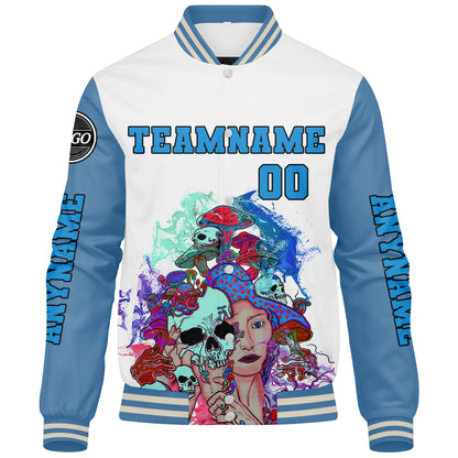 Custom Light Blue Varsity Jackets for Men Women Youth Personalized Letterman Jackets