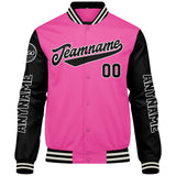 Custom Pink Black Varsity Jackets for Men Women Youth Personalized Letterman Jackets