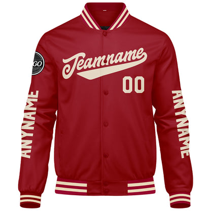 Custom Red Cream Varsity Jackets for Men Women Youth Personalized Letterman Jackets