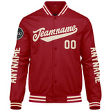 Custom Red Cream Varsity Jackets for Men Women Youth Personalized Letterman Jackets
