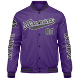 Custom Purple Grey Varsity Jackets for Men Women Youth Personalized Letterman Jackets