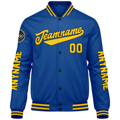 Custom Royal Yellow Varsity Jackets for Men Women Youth Personalized Letterman Jackets
