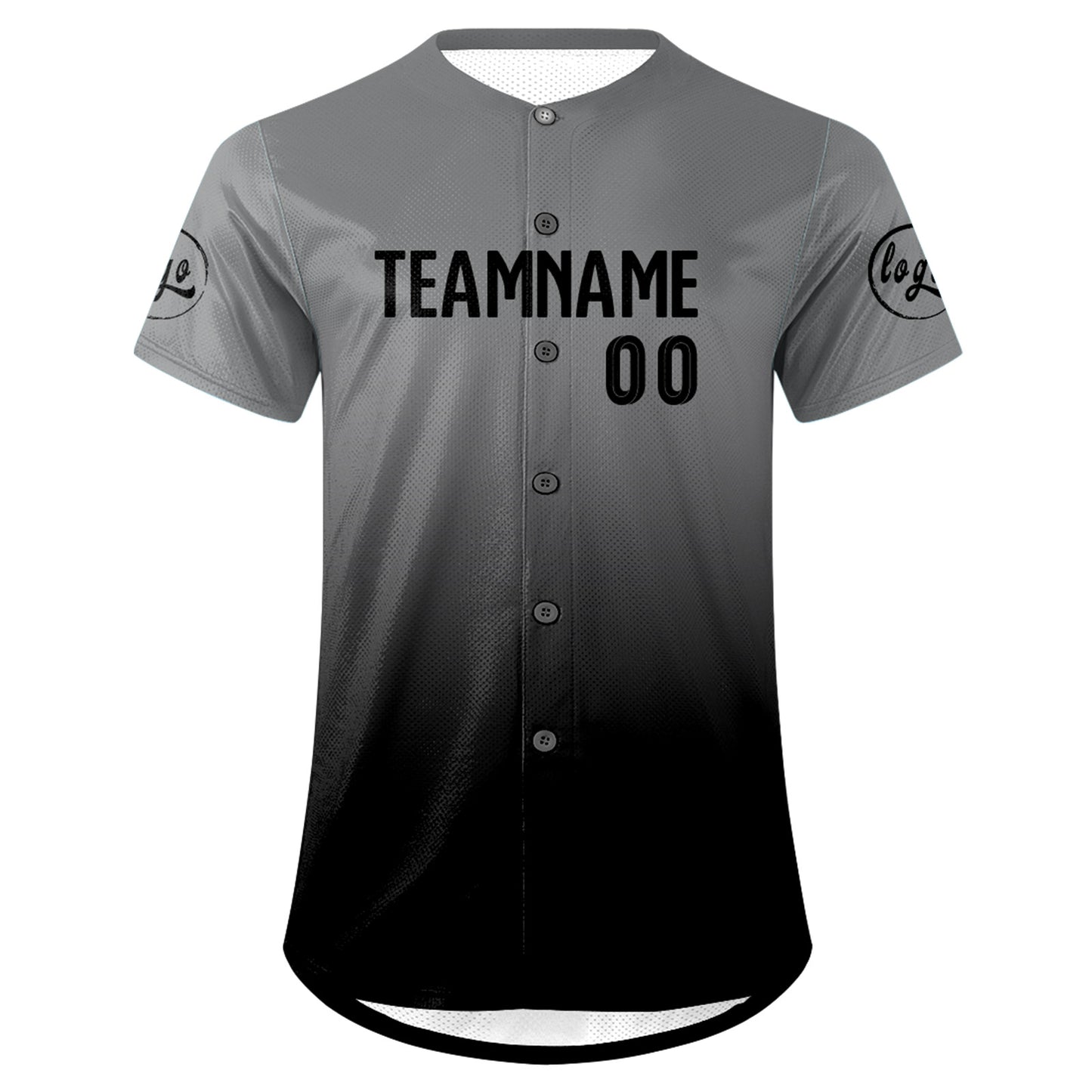 Custom Gray Black Baseball Jersey Personalized Gradient Team Uniforms Shirt with Name Number