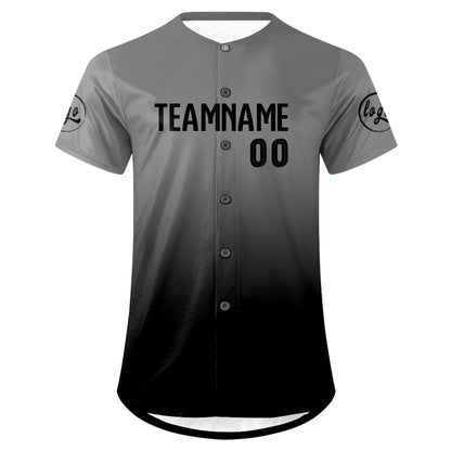 Custom Gray Black Baseball Jersey Personalized Gradient Team Uniforms Shirt with Name Number