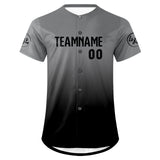 Custom Gray Black Baseball Jersey Personalized Gradient Team Uniforms Shirt with Name Number