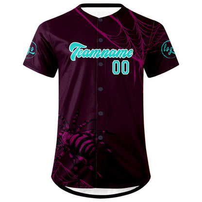 Custom Purple Cyan  Baseball Jersey Personalized Gradient Team Uniforms Shirt with Name Number