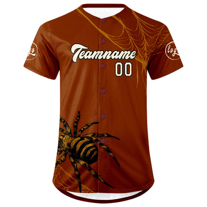 Custom Brown White Baseball Jersey Personalized Gradient Team Uniforms Shirt with Name Number