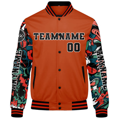 Custom Orange Varsity Jackets for Men Women Youth Personalized Letterman Jackets