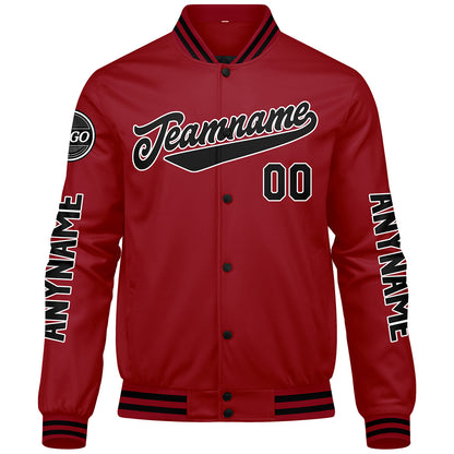 Custom Red Black Varsity Jackets for Men Women Youth Personalized Letterman Jackets