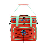 Custom Orange Cyan Double Layer Insulated Cooler Bag - 600D Oxford Waterproof Picnic Tote for Camping, Hiking & BBQ - Large Capacity Thermal Lunch Bag