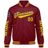 Custom Crimson Yellow Varsity Jackets for Men Women Youth Personalized Letterman Jackets