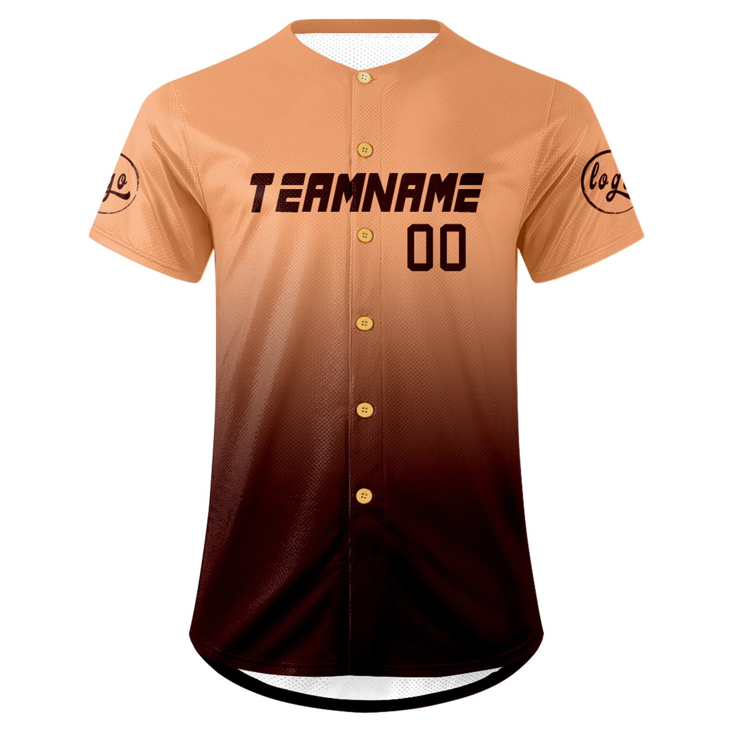 Custom Light Brown Brown Baseball Jersey Personalized Gradient Team Uniforms Shirt with Name Number