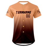 Custom Light Brown Brown Baseball Jersey Personalized Gradient Team Uniforms Shirt with Name Number