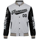 Custom Grey Black Cream Varsity Jackets for Men Women Youth Personalized Letterman Jackets