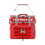 Custom Red Gray Double Layer Insulated Cooler Bag - 600D Oxford Waterproof Picnic Tote for Camping, Hiking & BBQ - Large Capacity Thermal Lunch Bag